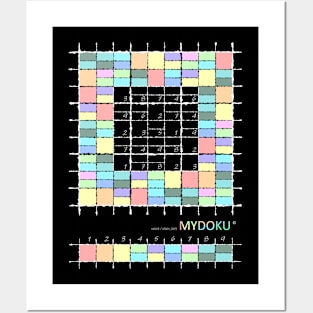 Mydoku_W004_H001_003_F: Sudoku, Sudoku coloring, logic, logic puzzle, holiday puzzle, fun, away from screen Posters and Art